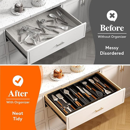 Lifewit Utensil Organizer for Kitchen Drawers, Expandable Cooking Utensil Tray - Image 8