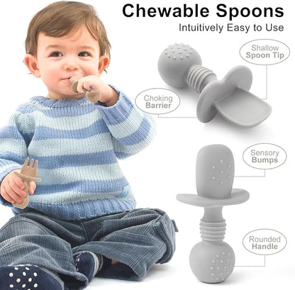 Eascrozn Silicone Baby Feeding Set, 2 Pack Divided Baby Plates - Image 3