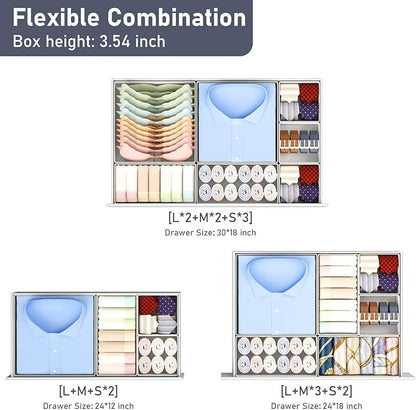 DIMJ Drawer Organizer Clothes, 28 Pack Dresser Organizer, Foldable Closet - Image 4