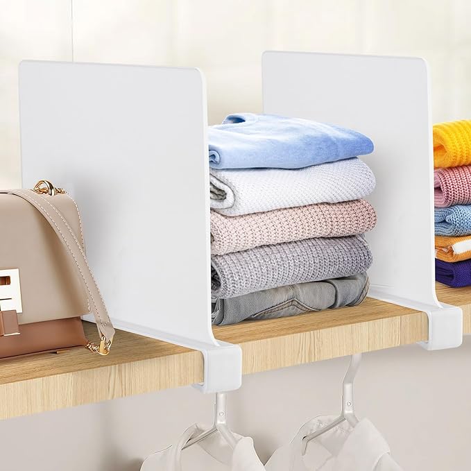 JOY DECOR 2 Pack Acrylic White Shelf Dividers - Image 7