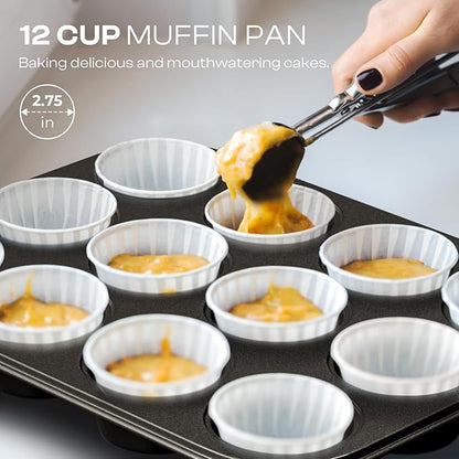 12-Piece Nonstick Bakeware Set, Stackable Non Toxic Baking Pans Set - Image 6