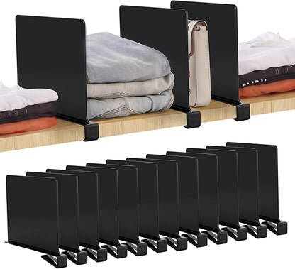 JOY DECOR 12 Pack Acrylic Matte Black Shelf Dividers by JOY+DECOR