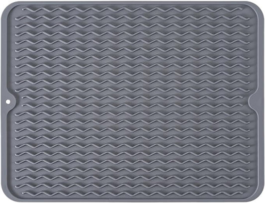Silicone Dish Drying Mat, Non-Slip Easy Clean Sink Mat Large Heat-resistant by MODENGKONGJIAN