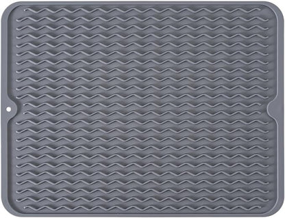 Silicone Dish Drying Mat, Non-Slip Easy Clean Sink Mat Large Heat-resistant by MODENGKONGJIAN