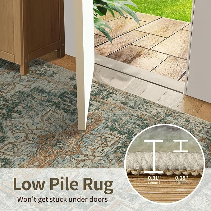 Rugxara 5x7 Area Rugs for Living Room Bedroom, Washable Rug, Non Slip & Low - Image 8
