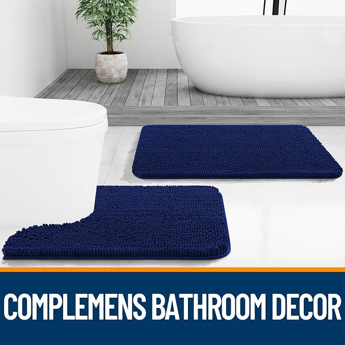 OLANLY Bathroom Runner Rugs 47x20, Extra Soft Absorbent Chenille Bath Rugs - Image 7