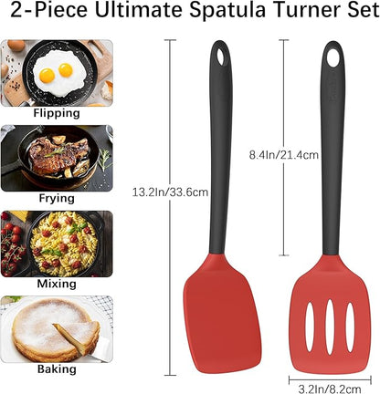Coukre 2 Pack Silicone Spatula Set, High Heat Resistant, BPA Free Kitchen - Image 6