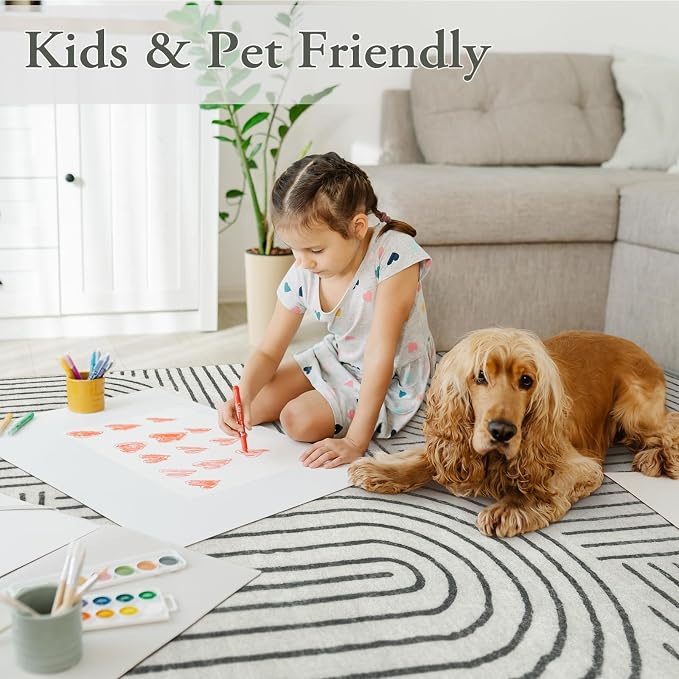 Lahome Abstract 9x12 Area Rugs for Living Room Bedroom, Soft Washable Rugs 9x12 - Image 3