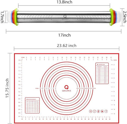 Rolling Pin and Pastry Baking Mat Set, Rolling Pins - Image 6