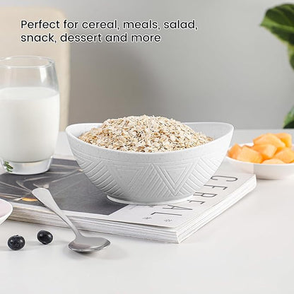 Wheat Straw Bowls Set of 4, Unbreakable Plastic Bowls Reusable, Microwave Safe - Image 6