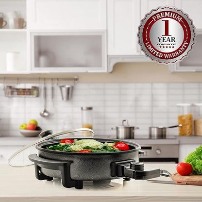 OVENTE 11.5-Inch Electric Skillet & Frying Pan, 1400W Nonstick Cooking Pan - Image 8