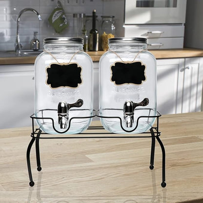 1-Gallon Glass Beverage Dispenser, Accguan Drink Dispenser - Image 6