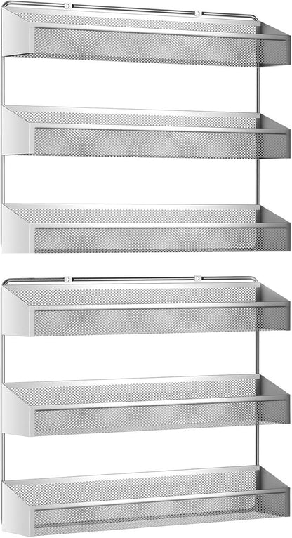 Auledio 2 Pack Spice Rack Organizer, 3 Tier Counter-top Stand or Wall Mounted - Image 2