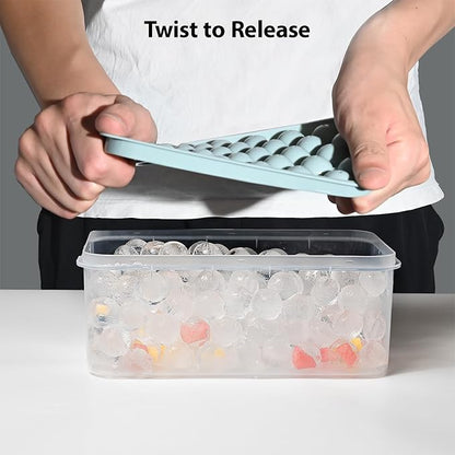 Ice Cube Trays with Lid and Bin, 0.8 IN Small Round Ice Cube Mold - Image 6