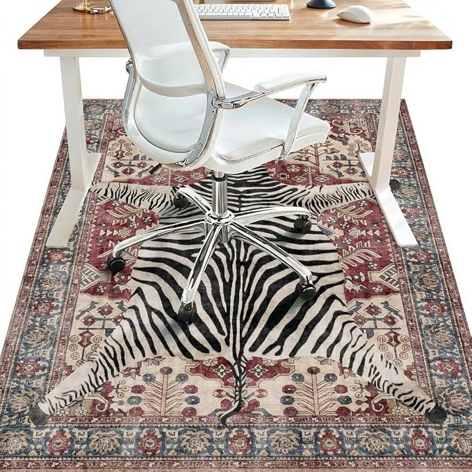 36"x60" Office Chair Mat for Hardwood Tile Floor, Under Desk Carpet Protector by BESBLEE