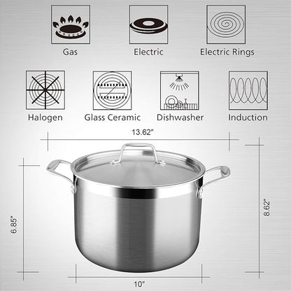 Duxtop Whole-Clad Tri-Ply Stainless Steel Stockpot - Image 5