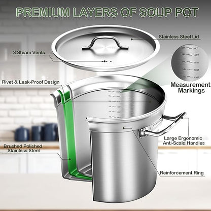 Stock Pot-20QT Stainless Steel Stockpot - Image 5