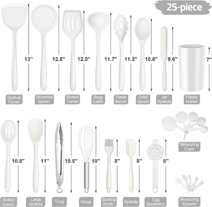 E-far Silicone Cooking Utensils Set, 25 Piece Kitchen Utensils - Image 2