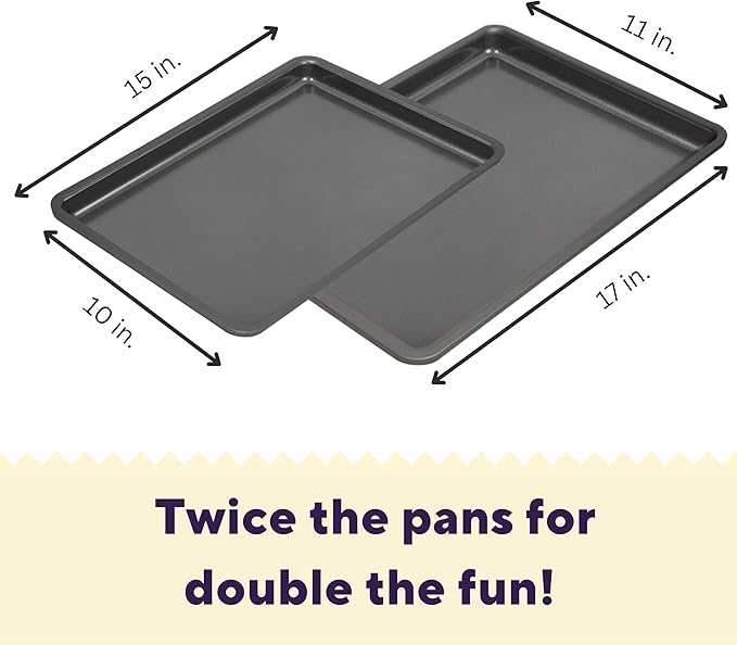 Wilton Silver 2- Piece Non-Stick Baking Sheet Set, Cold-Rolled Steel Bakeware - Image 2