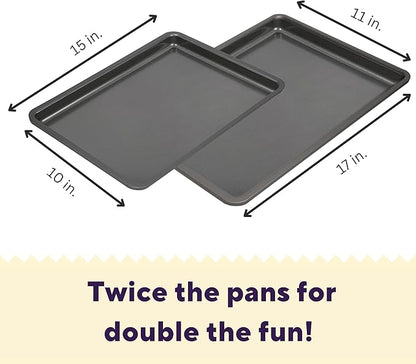 Wilton Silver 2- Piece Non-Stick Baking Sheet Set, Cold-Rolled Steel Bakeware - Image 2
