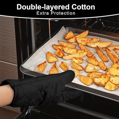 AUAUY 1 Pair Oven Mitts, Heat Resistant BBQ Gloves-Oven Mitts - Image 5