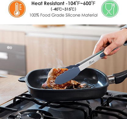 HOTEC Premium Stainless Steel Locking Kitchen Tongs - Image 2
