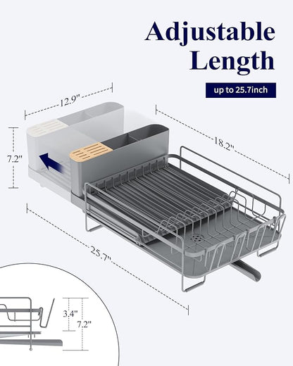 Kitsure Extendable Dish Drying Rack, Large Drying Dish Rack - Image 2