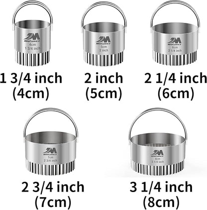 Ripple Biscuit Cutter Set 1.75inch 2inch 2.25inch 2.75inch 3.25inch, Stainless - Image 2