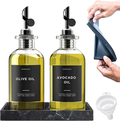 Verspace - Clear Glass Olive Oil Dispenser Bottles by Verspace