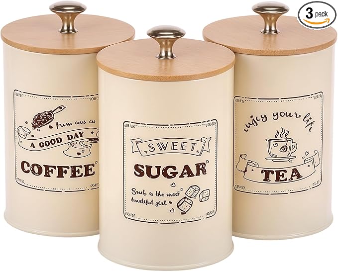 3 Pack Coffee Tea Sugar Container Set by Unknown