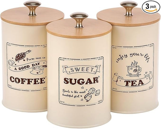 3 Pack Coffee Tea Sugar Container Set by Unknown