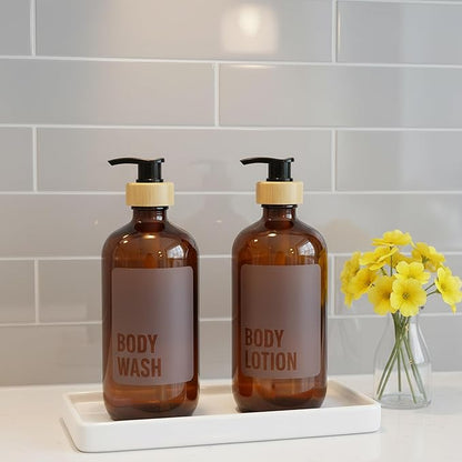 SAVVY & SORTED Amber Glass Body Lotion Dispenser - Image 8