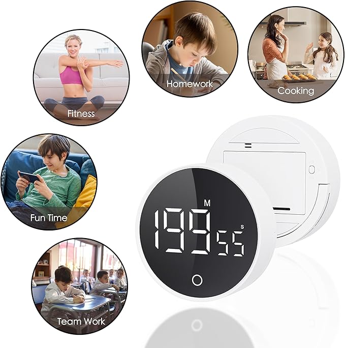 Digital Kitchen Timers, Visual timers Magnetic Countdown Countup Timer Large - Image 9