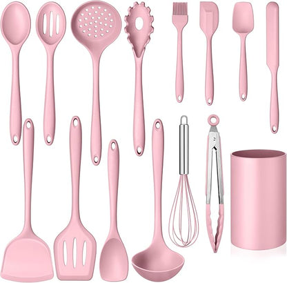 Homikit 15-Piece Kitchen Utensil Set, Silicone Cooking Utensils Spatula Set by Homikit