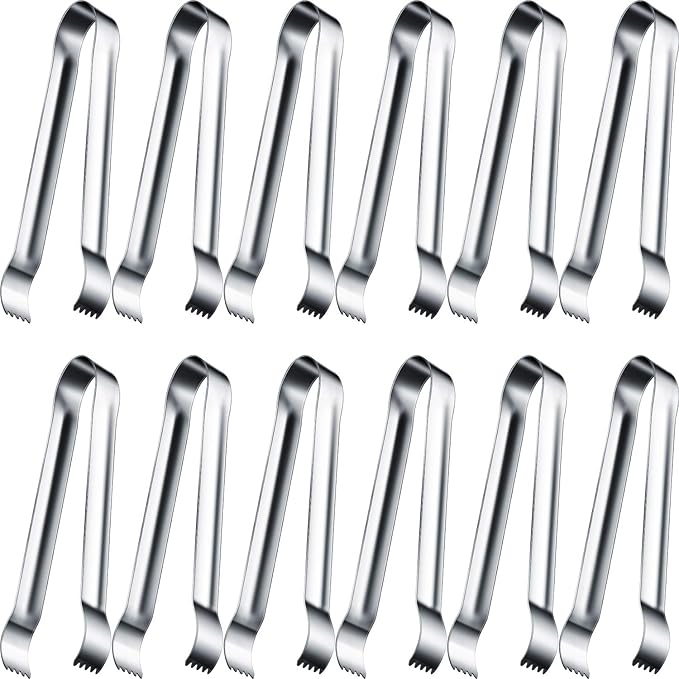 Gejoy 12 Pieces Sugar Ice Tongs Stainless Steel Mini Serving Appetizers Small by Unknown