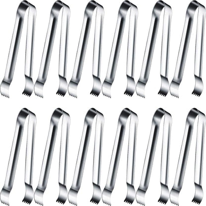 Gejoy 12 Pieces Sugar Ice Tongs Stainless Steel Mini Serving Appetizers Small by Unknown