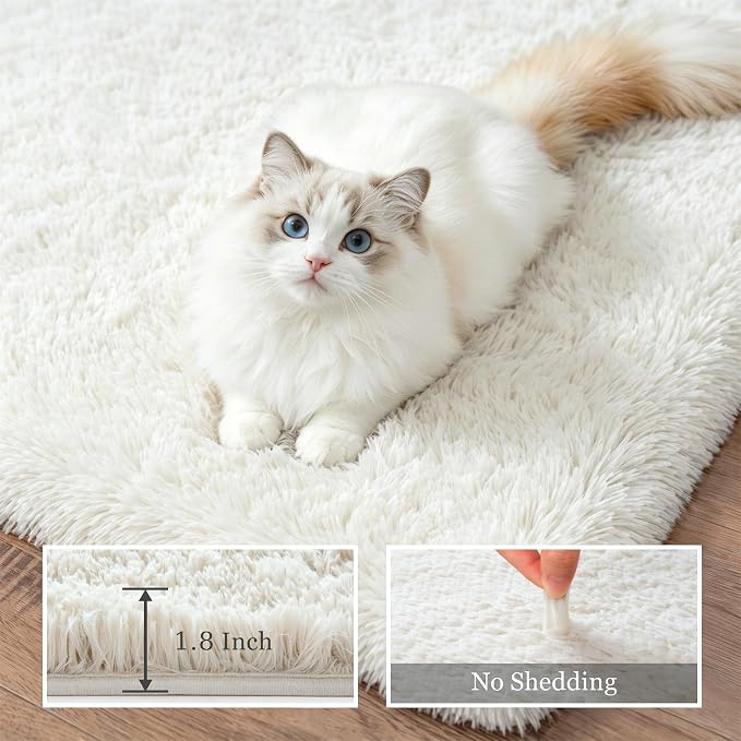 Fluffy Area Rugs 9x12 Living Room Bedroom: Ultra Soft Shag Rug Upgrade Non-Slip - Image 5
