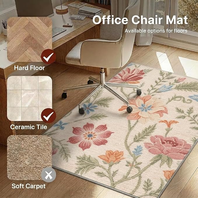 36"x60" Office Chair Mat for Hardwood Tile Floor, Under Desk Carpet Protector - Image 3