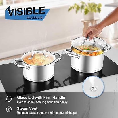 Homikit 5 Quart Stock Pot, Stainless Steel Soup Cooking Pot - Image 8