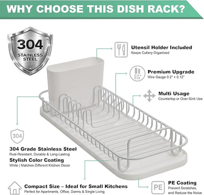 SunnyPoint 304 Stainless Steel NeverRust Compact Dish Drying Rack - Image 5