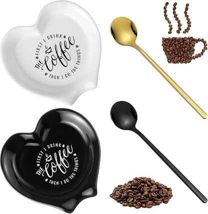 FoldTier 2 Pcs Ceramic Coffee Spoon Rest by FoldTier