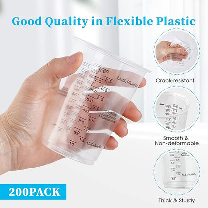 200 PACK Plastic Measuring Cups, 8 oz Disposable Mixing Cups - Image 2