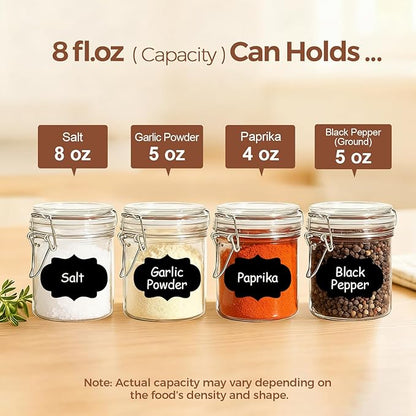 ComSaf 8oz Glass Jars with Airtight Lids, Bulk Cylindrical Jelly Jars - Image 3
