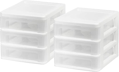 IRIS USA Plastic Stacking Desk Top 3-Drawer Storage Organizer, - Image 5