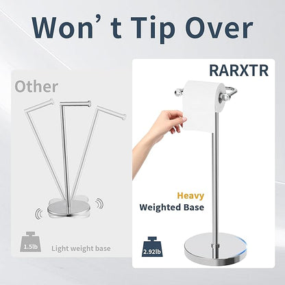 RARXTR Toilet Paper Holder Stand, Post Pivoting Design Free Standing Toilet - Image 4