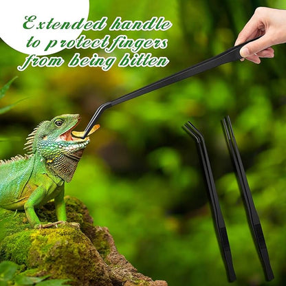 Lasnten 2 Pcs Extra Long Stainless Steel Reptile Feeding Tongs - Image 5