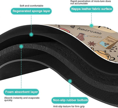 Fun Coffee Bar Mat 24inx18in, Absorbent Hide Stain Anti-Slip Accessories Fit - Image 6