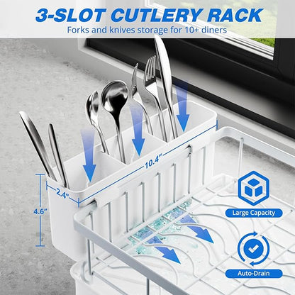 Godboat Dish Drying Rack, 2-Tier Dish Rack - Image 5