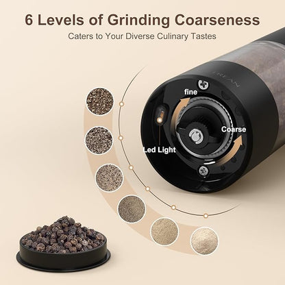 Ultrean Pepper Grinder, Rechargeable Salt and Pepper Grinder - Image 3