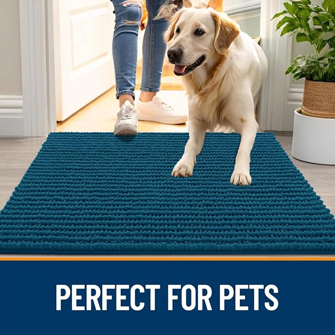 OLANLY Dog Door Mat for Muddy Paws 24x16, Ultra Absorbent Chenille Mud Doormat - Image 6
